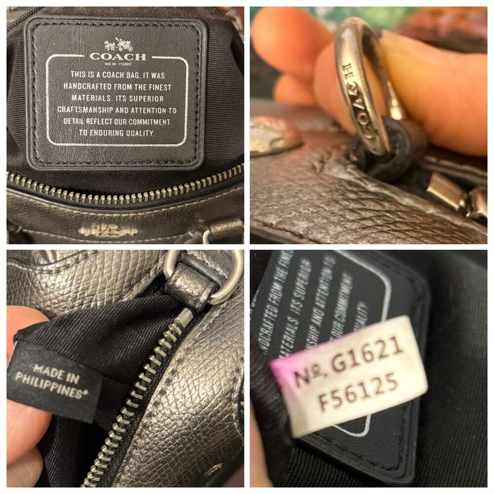 SOLD 
GUC Coach F56125 Mini Bennett Satchel Crossgrain Leather in Pewter - Picture 7 of 9